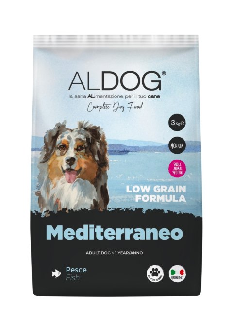 ALDOG Low Grain MEDITERRANEO karma monobiałkowa ryba 3 kg ALDOG Low Grain MEDITERRANEO karma monobiałkowa ryba 3 kg