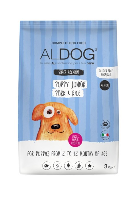 ALDOG PUPPY Pork M&L karma monobiałkowa wieprzowina 3 KG