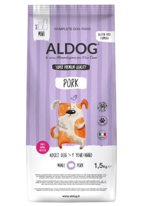 ALDOG Pork MINI karma monobiałkowa wieprzowina 1,5 kg ALDOG Pork MINI karma monobiałkowa wieprzowina 1,5 kg