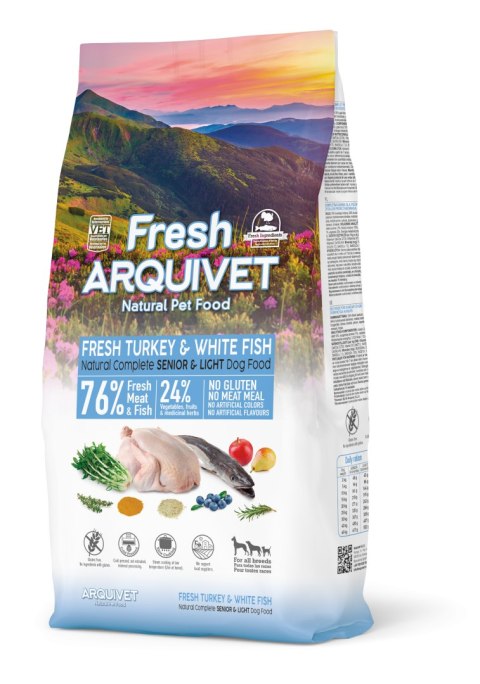 ARQUIVET FRESH SENIOR & LIGHT Indyk i biała ryba 10 kg ARQUIVET FRESH SENIOR & LIGHT Indyk i biała ryba 10 kg