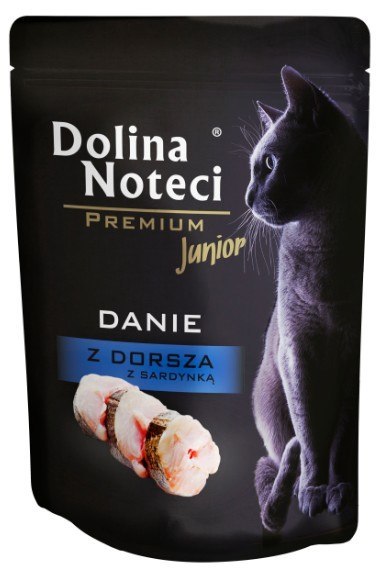 Dolina Noteci Premium Kot Junior Danie z dorsza i sardynki saszetka 85g Dolina Noteci Premium Kot Junior Danie z dorsza i sardynki saszetka 85g