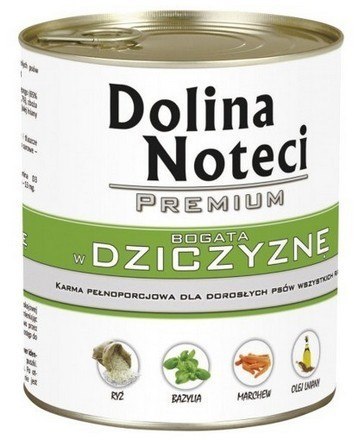 Dolina Noteci Premium Pies Dziczyzna puszka 800g Dolina Noteci Premium Pies Dziczyzna puszka 800g