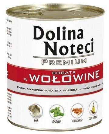 Dolina Noteci Premium Pies Wołowina puszka 800g Dolina Noteci Premium Pies Wołowina puszka 800g