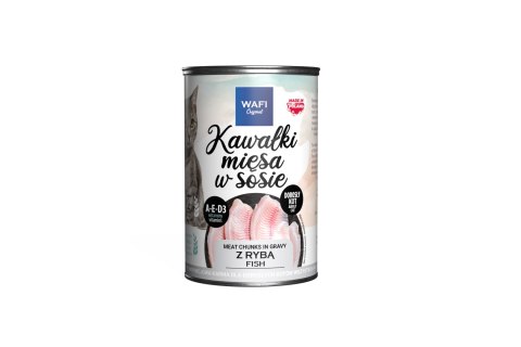 WAFI puszka kawałki mięsne dla kota z rybą 415g WAFI puszka kawałki mięsne dla kota z rybą 415g