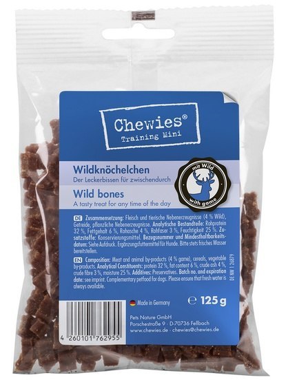 Chewies Goodies (Training) Kosteczki Mini Dziczyzna 125g Chewies Goodies (Training) Kosteczki Mini Dziczyzna 125g