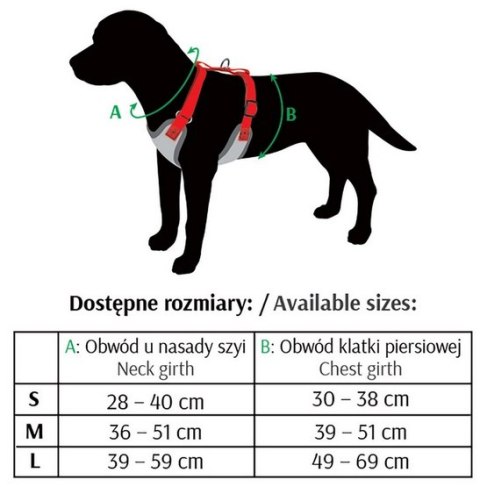 Dingo Szelki bezuciskowe z dwupaskową regulacją S czerwone Dingo Szelki bezuciskowe z dwupaskową regulacją S czerwone