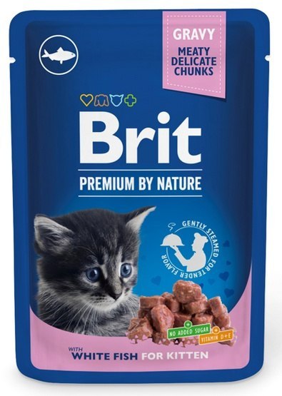 Brit Premium By Nature Cat Kitten White Fish sos saszetka 100g Brit Premium By Nature Cat Kitten White Fish sos saszetka 100g