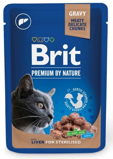 Brit Premium By Nature Cat Sterilised Liver sos saszetka 100g Brit Premium By Nature Cat Sterilised Liver sos saszetka 100g