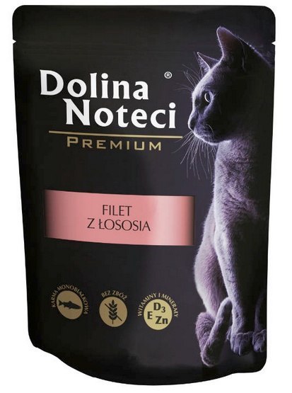 Dolina Noteci Premium Kot Filet z łososia saszetka 85g Dolina Noteci Premium Kot Filet z łososia saszetka 85g