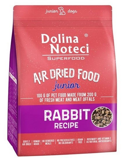 Dolina Noteci Superfood Air Dried Pies Junior Danie z królika 1kg Dolina Noteci Superfood Air Dried Pies Junior Danie z królika 1kg