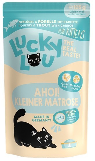 Lucky Lou Lifestage Kitten Drób i pstrąg saszetka 125g Lucky Lou Lifestage Kitten Drób i pstrąg saszetka 125g