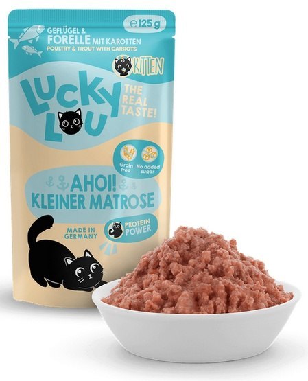 Lucky Lou Lifestage Kitten Drób i pstrąg saszetka 125g Lucky Lou Lifestage Kitten Drób i pstrąg saszetka 125g