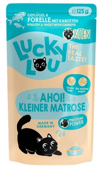 Lucky Lou Lifestage Kitten Drób i pstrąg saszetka 125g Lucky Lou Lifestage Kitten Drób i pstrąg saszetka 125g