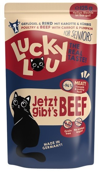 Lucky Lou Lifestage Senior Drób i wołowina saszetka 125g Lucky Lou Lifestage Senior Drób i wołowina saszetka 125g