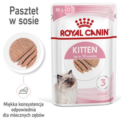 Royal Canin Feline Kitten Multipack karma mokra dla kociąt do 12 miesiąca życia saszetki 4x85g Royal Canin Feline Kitten Multipack karma mokra dla kociąt do 12 miesiąca życia saszetki 4x85g