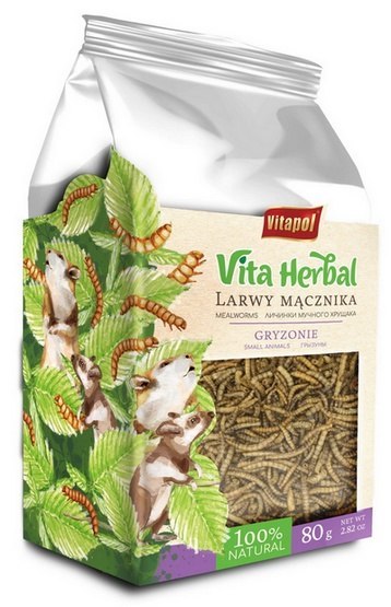 Vitapol Vita Herbal Larwy mącznika dla gryzoni 80g Vitapol Vita Herbal Larwy mącznika dla gryzoni 80g