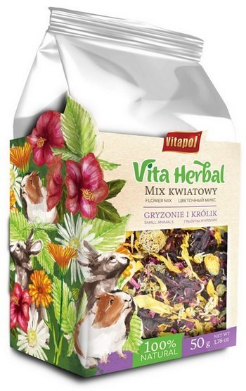 Vitapol Vita Herbal Mix kwiatowy dla gryzoni i królika 50g Vitapol Vita Herbal Mix kwiatowy dla gryzoni i królika 50g