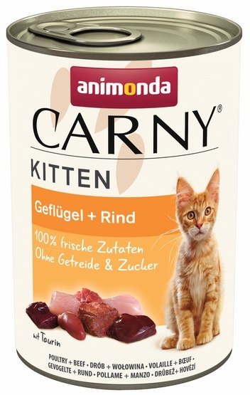 Animonda Carny Kitten Wołowina + Drób puszka 400g Animonda Carny Kitten Wołowina + Drób puszka 400g