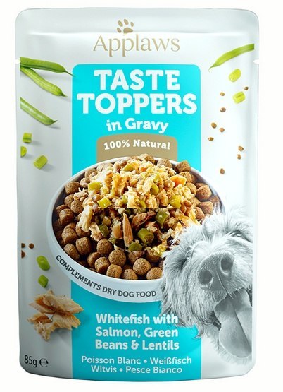 Applaws Taste Toppers Saszetka dla psa - białoryby, łosoś, zielony groszek i soczewica w sosie 85g Applaws Taste Toppers Saszetka dla psa - białoryby, łosoś, zielony groszek i soczewica w sosie 85g