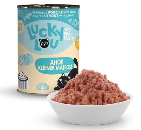 Lucky Lou Lifestage Kitten Drób i pstrąg puszka 400g Lucky Lou Lifestage Kitten Drób i pstrąg puszka 400g