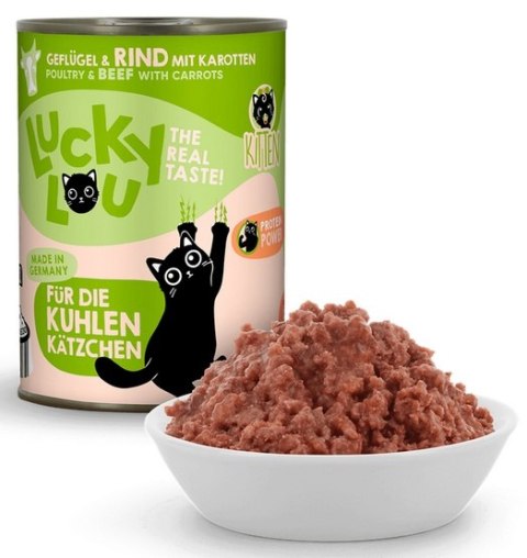 Lucky Lou Lifestage Kitten Drób i wołowina puszka 400g Lucky Lou Lifestage Kitten Drób i wołowina puszka 400g