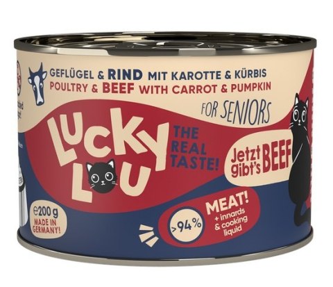 Lucky Lou Lifestage Senior Drób i wołowina puszka 200g Lucky Lou Lifestage Senior Drób i wołowina puszka 200g