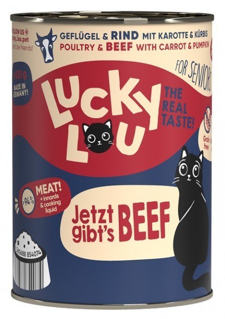 Lucky Lou Lifestage Senior Drób i wołowina puszka 400g Lucky Lou Lifestage Senior Drób i wołowina puszka 400g