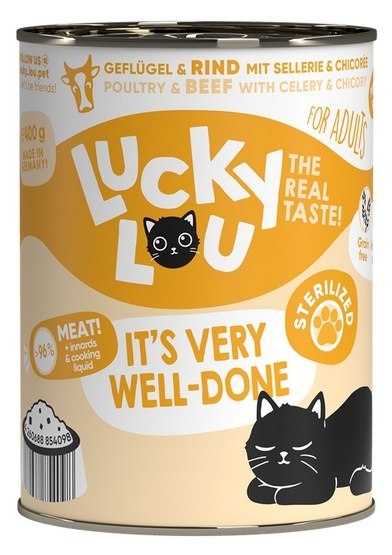 Lucky Lou Lifestage Sterilized Drób i wołowina puszka 400g Lucky Lou Lifestage Sterilized Drób i wołowina puszka 400g