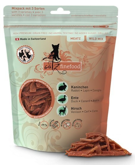 Catz Finefood Meatz Wild Mix - królik, kaczka, jeleń 45g Catz Finefood Meatz Wild Mix - królik, kaczka, jeleń 45g