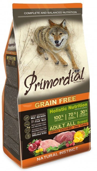 Primordial Dog Grain Free Adult Deer & Turkey 12kg Primordial Dog Grain Free Adult Deer & Turkey 12kg