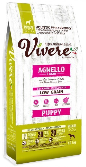 Vivere Dog Medium Puppy Lamb 12kg Vivere Dog Medium Puppy Lamb 12kg