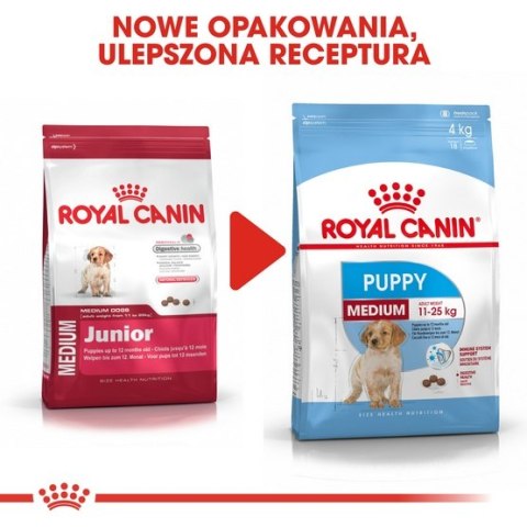 Royal Canin Medium Puppy karma sucha dla szczeniąt, od 2 do 12 miesiąca, ras średnich 4kg Royal Canin Medium Puppy karma sucha dla szczeniąt, od 2 do 12 miesiąca, ras średnich 4kg
