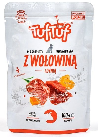 TUF TUF Wołowina z dynią dla psa saszetka 100g TUF TUF Wołowina z dynią dla psa saszetka 100g