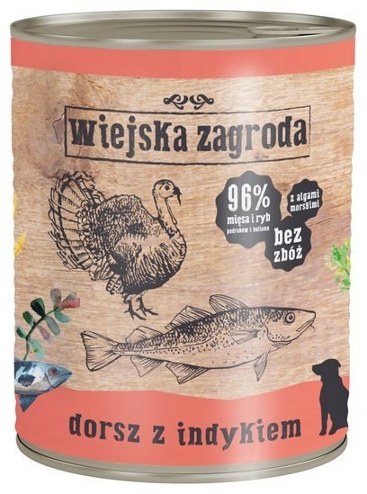 Wiejska Zagroda Dorsz z indykiem puszka 800g Wiejska Zagroda Dorsz z indykiem puszka 800g