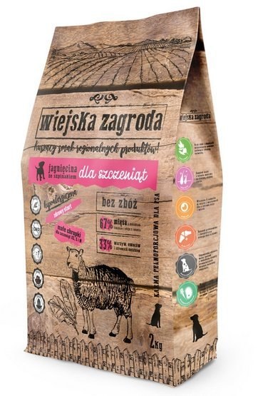 Wiejska Zagroda Jagnięcina ze szpinakiem Puppy 2kg Wiejska Zagroda Jagnięcina ze szpinakiem Puppy 2kg