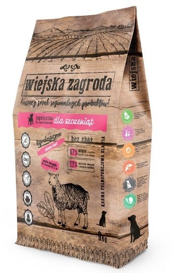 Wiejska Zagroda Jagnięcina ze szpinakiem Puppy 9kg Wiejska Zagroda Jagnięcina ze szpinakiem Puppy 9kg