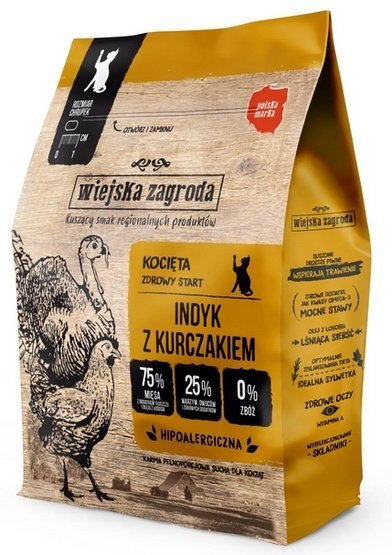 Wiejska Zagroda Kot - Indyk z kurczakiem dla kociąt 400g Wiejska Zagroda Kot - Indyk z kurczakiem dla kociąt 400g