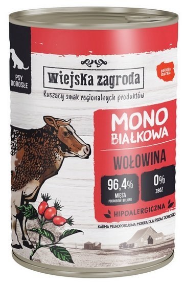Wiejska Zagroda Monobiałkowa Wołowina puszka 400g Wiejska Zagroda Monobiałkowa Wołowina puszka 400g