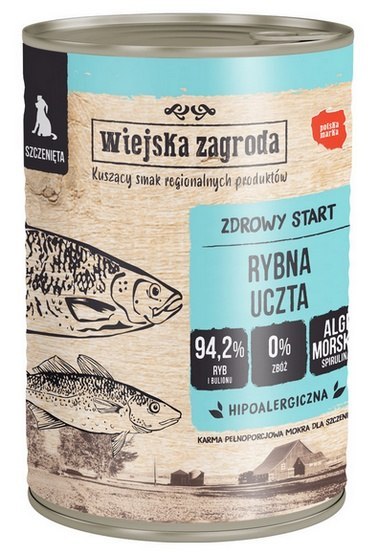 Wiejska Zagroda Rybna uczta Puppy puszka 400g Wiejska Zagroda Rybna uczta Puppy puszka 400g