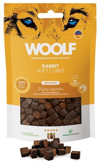 Woolf Soft Cubes Monoprotein Rabbit 100g Woolf Soft Cubes Monoprotein Rabbit 100g