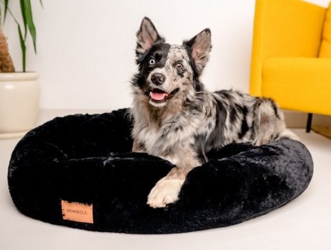 MIMIKO Pets Legowisko Shaggy okrągłe XXL 100cm czarne MIMIKO Pets Legowisko Shaggy okrągłe XXL 100cm czarne