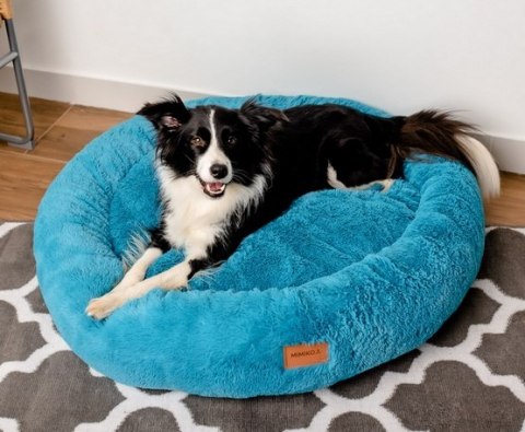 MIMIKO Pets Legowisko Shaggy okrągłe XXL 100cm turkusowe MIMIKO Pets Legowisko Shaggy okrągłe XXL 100cm turkusowe