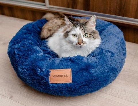 MIMIKO Pets Legowisko Shaggy okrągłe L 60cm chabrowe MIMIKO Pets Legowisko Shaggy okrągłe L 60cm chabrowe