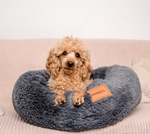 MIMIKO Pets Legowisko Shaggy okrągłe L 60cm grafitowe MIMIKO Pets Legowisko Shaggy okrągłe L 60cm grafitowe