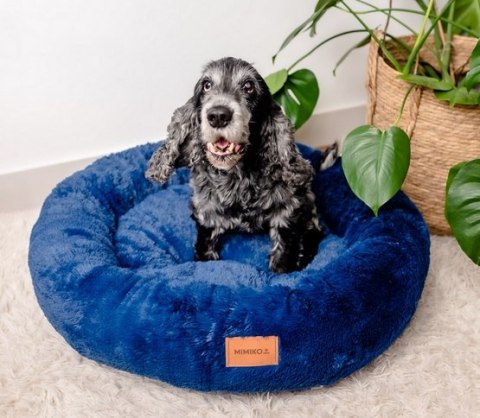 MIMIKO Pets Legowisko Shaggy okrągłe XL 75cm chabrowe MIMIKO Pets Legowisko Shaggy okrągłe XL 75cm chabrowe