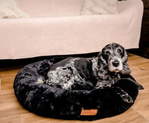 MIMIKO Pets Legowisko Shaggy okrągłe XL 75cm czarne MIMIKO Pets Legowisko Shaggy okrągłe XL 75cm czarne