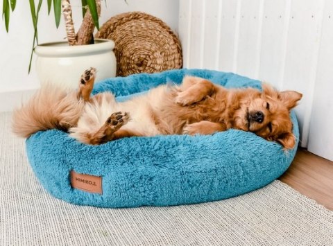 MIMIKO Pets Legowisko Shaggy okrągłe XL 75cm turkusowe MIMIKO Pets Legowisko Shaggy okrągłe XL 75cm turkusowe