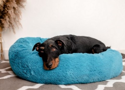MIMIKO Pets Legowisko Shaggy okrągłe XL 75cm turkusowe MIMIKO Pets Legowisko Shaggy okrągłe XL 75cm turkusowe