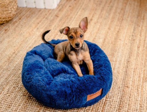MIMIKO Pets Legowisko Shaggy okrągłe M 45cm chabrowe MIMIKO Pets Legowisko Shaggy okrągłe M 45cm chabrowe