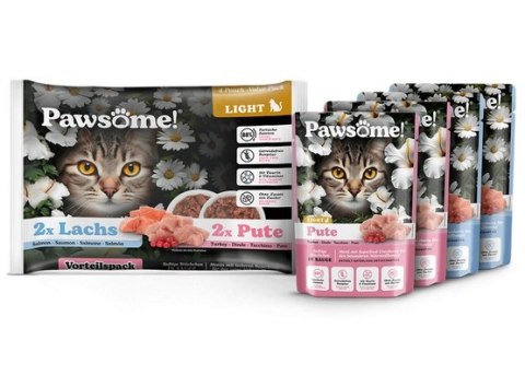 Pawsome Adult Light Lachs/Pute - łosoś/indyk saszetki 4x85g Pawsome Adult Light Lachs/Pute - łosoś/indyk saszetki 4x85g